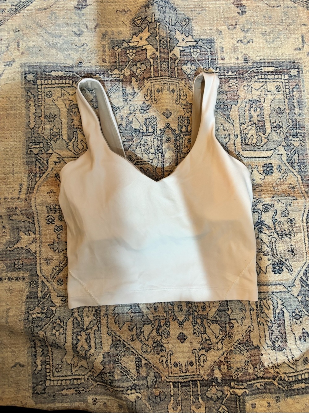 lululemon athletica Cream V-Neck Cropped Tank